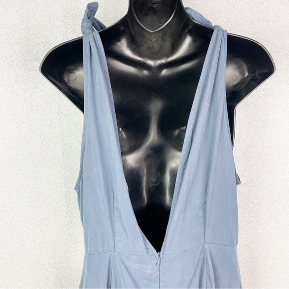 Sadie & Sage Deep V Plunge Romper Shorts Set Soft Indigo Blue NWT Anthropologie - Picture 9 of 12